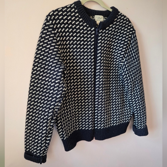 L.L. Bean Sweaters - L.L. Bean Heritage Birdseye Wool Cardigan - Made in Norway